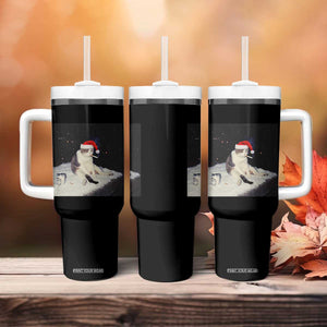 Funny Smoking Cat Christmas Meme Tumbler With Handle TS14 Print Your Wear
