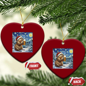 Otter Beer Xmas Ceramic Ornament Starry Night Van Gogh TS14 Print Your Wear