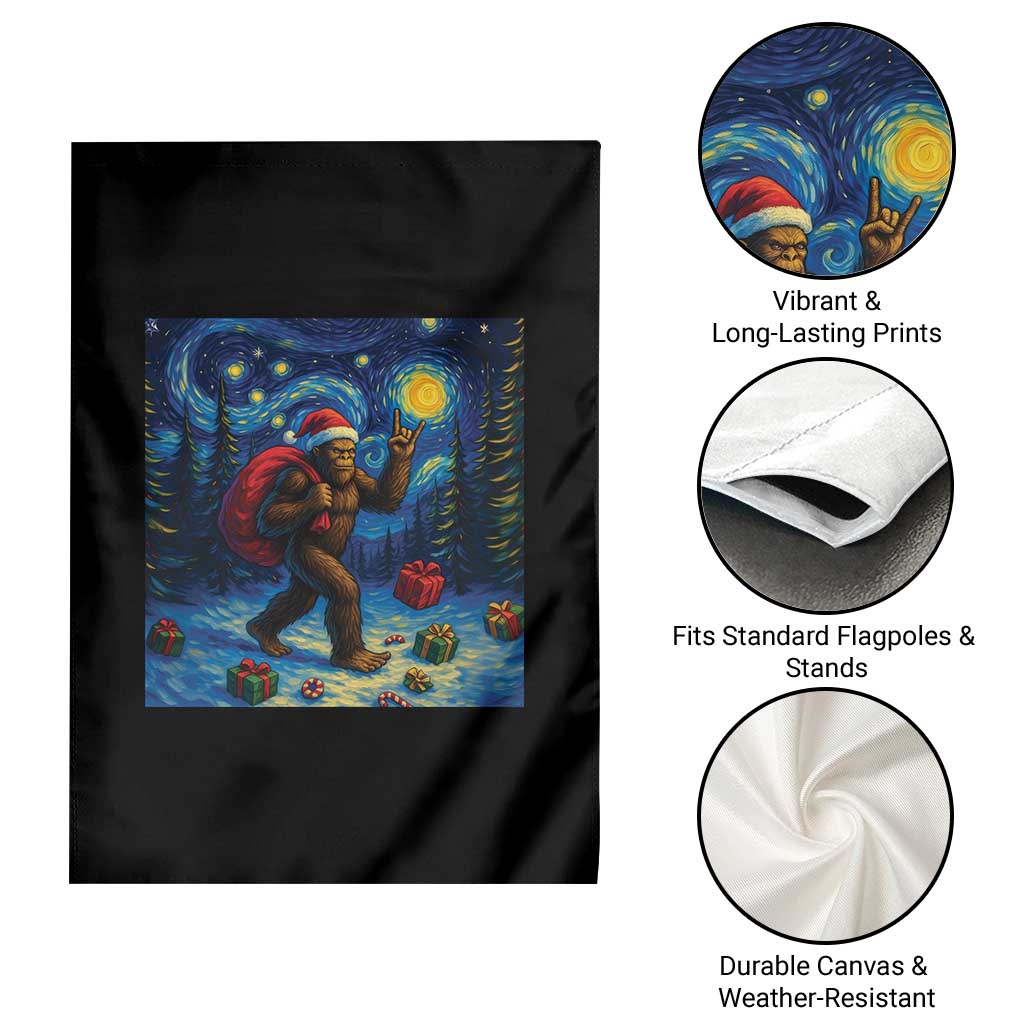Bigfoot Christmas Garden Flag Starry Night Van Gogh TS14 Print Your Wear