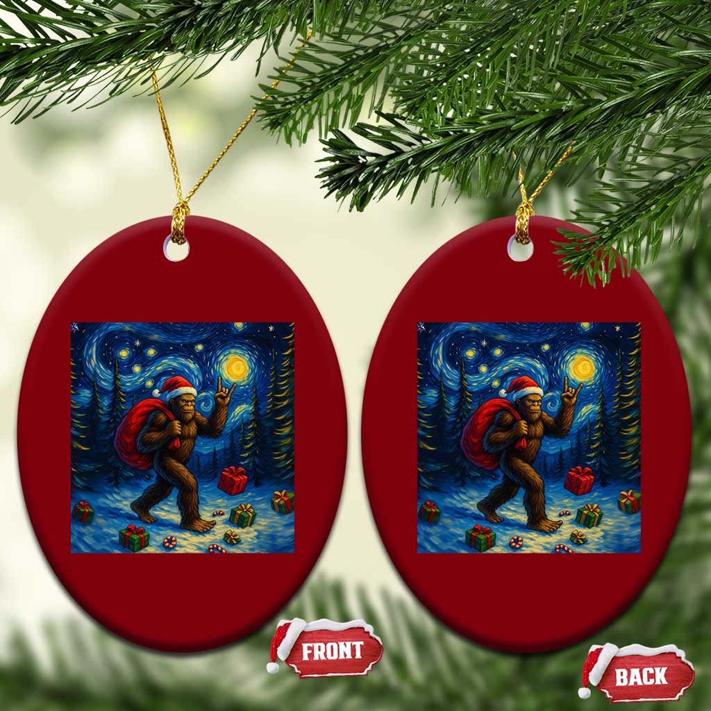 Bigfoot Xmas Ceramic Ornament Starry Night Van Gogh TS14 Print Your Wear