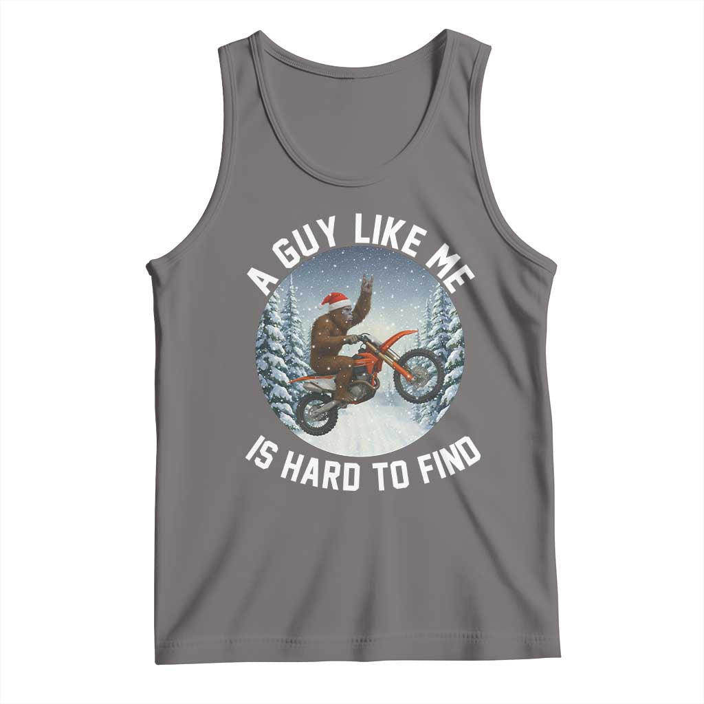 Funny Bigfoot Motorcycle Christmas Tank Top Sasquatch Rock On Hand Xmas TS14 Deep Heather Print Your Wear