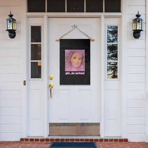 Funny Doll Face Meme Garden Flag Girl Be Serious TS14 Print Your Wear
