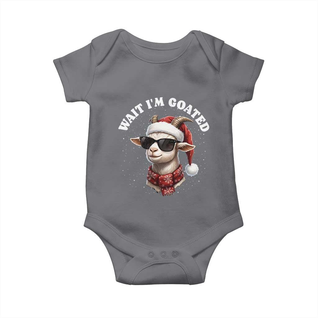 Funny Reindeer Christmas Baby Onesie Wait I Am Goated TS14 Charcoal Print Your Wear
