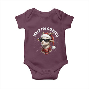 Funny Reindeer Christmas Baby Onesie Wait I Am Goated TS14 Maroon Print Your Wear