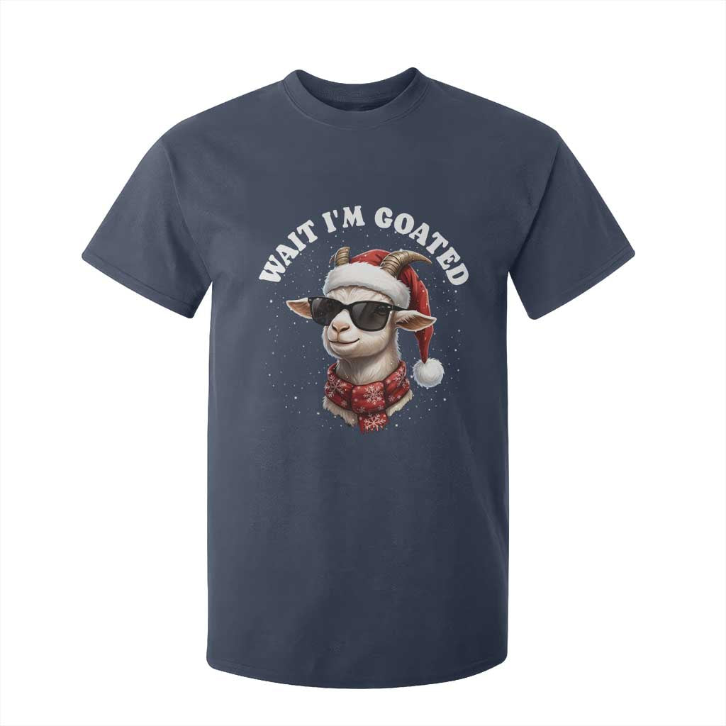 Funny Reindeer Christmas T Shirt For Kid Wait I Am Goated TS14 Navy Print Your Wear