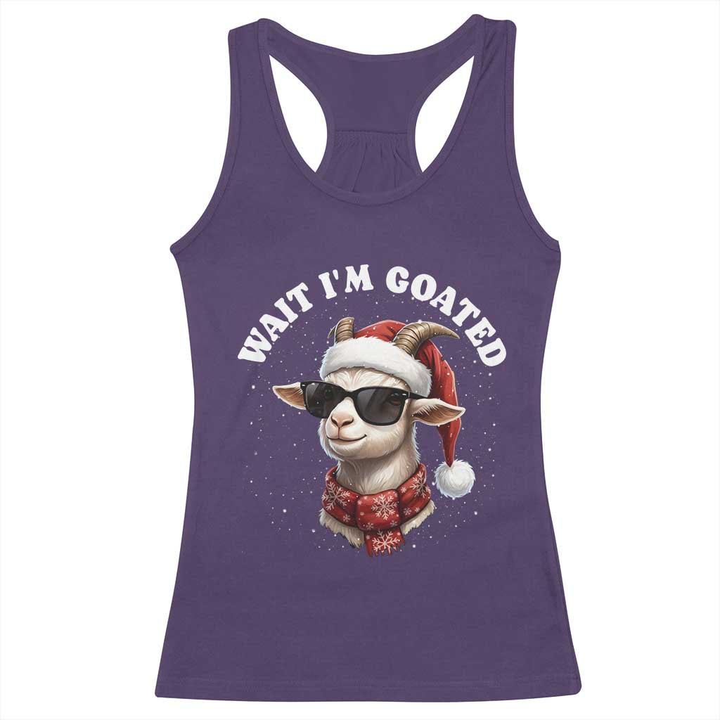 Funny Reindeer Christmas Racerback Tank Top Wait I Am Goated TS14 Purple Print Your Wear
