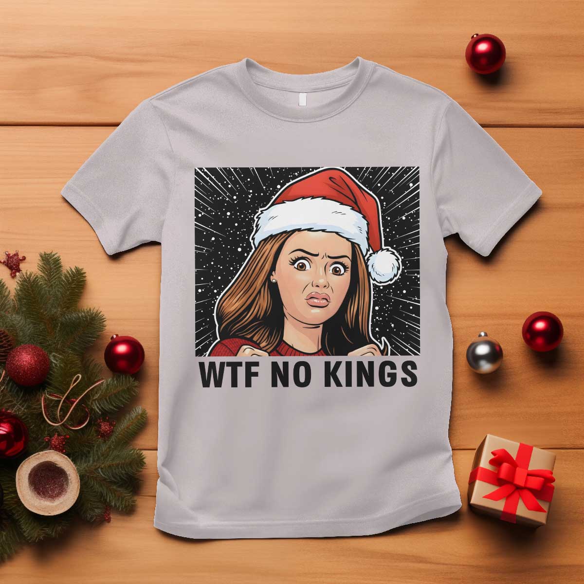 No Kings T Shirt Funny Disgusting Doll Face Meme Christmas TS14 Ice Gray Print Your Wear