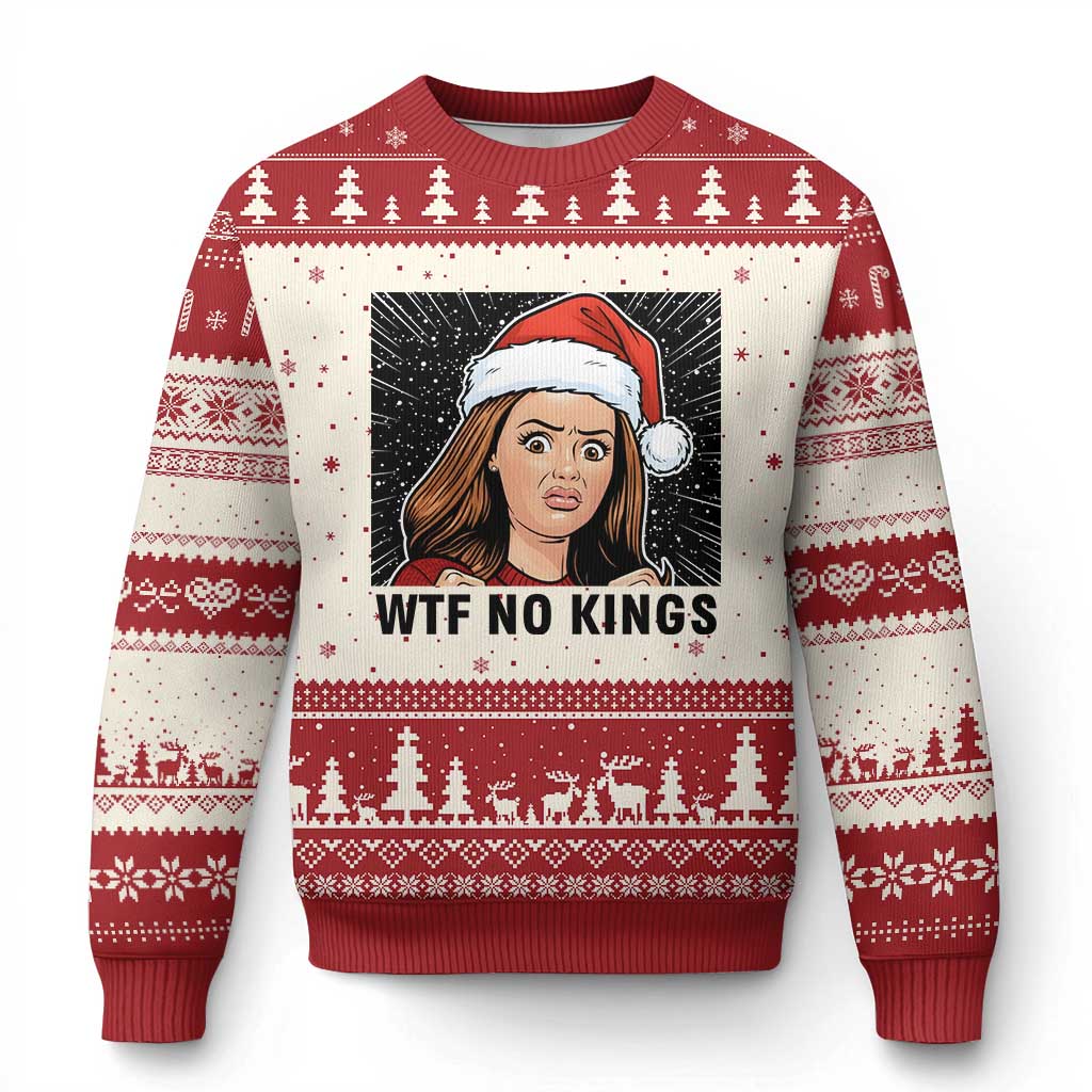 No Kings Ugly Christmas Sweater Funny Disgusting Doll Face Meme Xmas TS14 Beige Red Print Your Wear