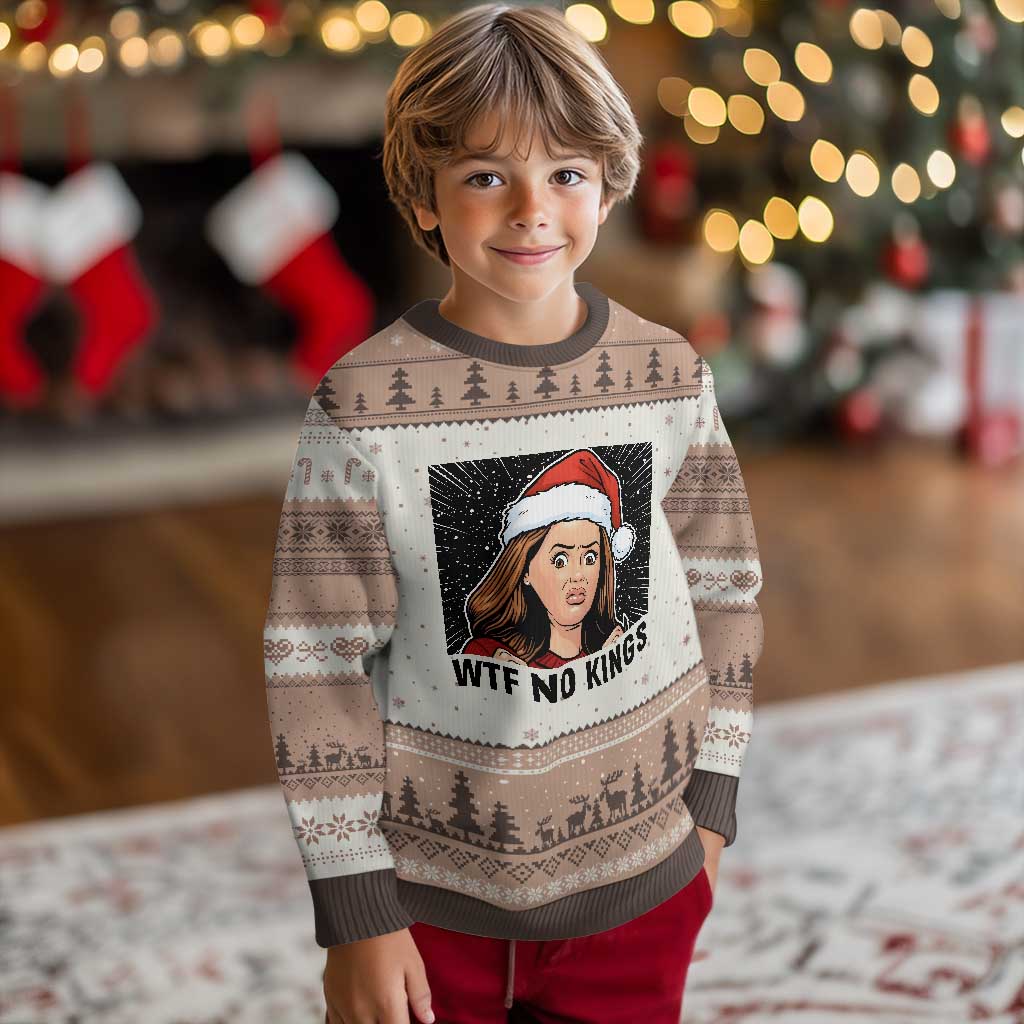 No Kings Ugly Christmas Sweater Funny Disgusting Doll Face Meme Xmas TS14 Mocha Mousse Print Your Wear