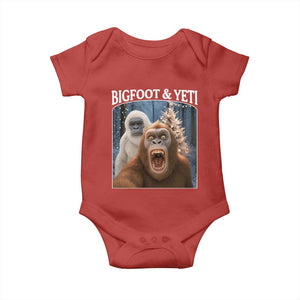 Funny Bigfoot Selfie Baby Onesie Sasquatch Yeti Christmas TS14 Red Print Your Wear