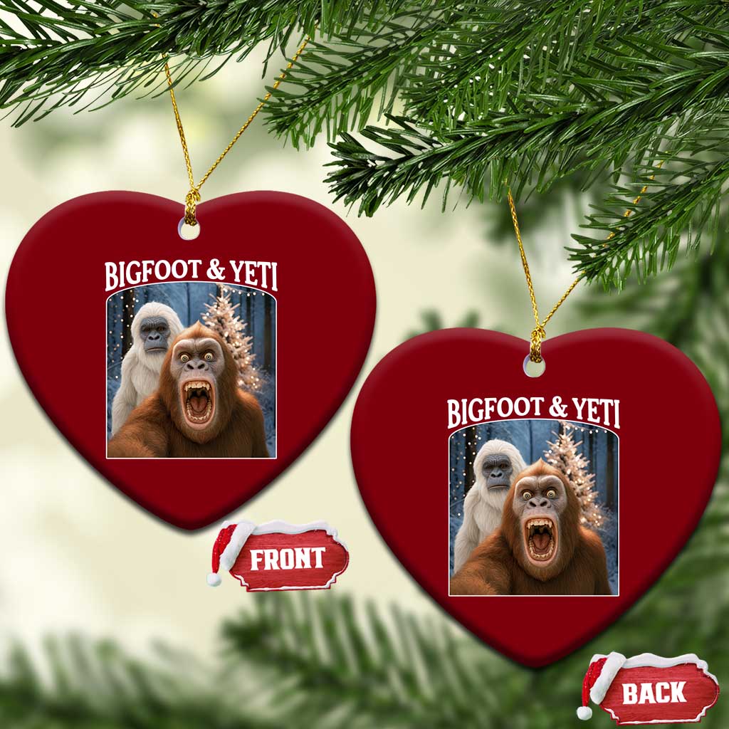 Funny Bigfoot Selfie Ceramic Ornament Sasquatch Yeti Xmas TS14 Print Your Wear