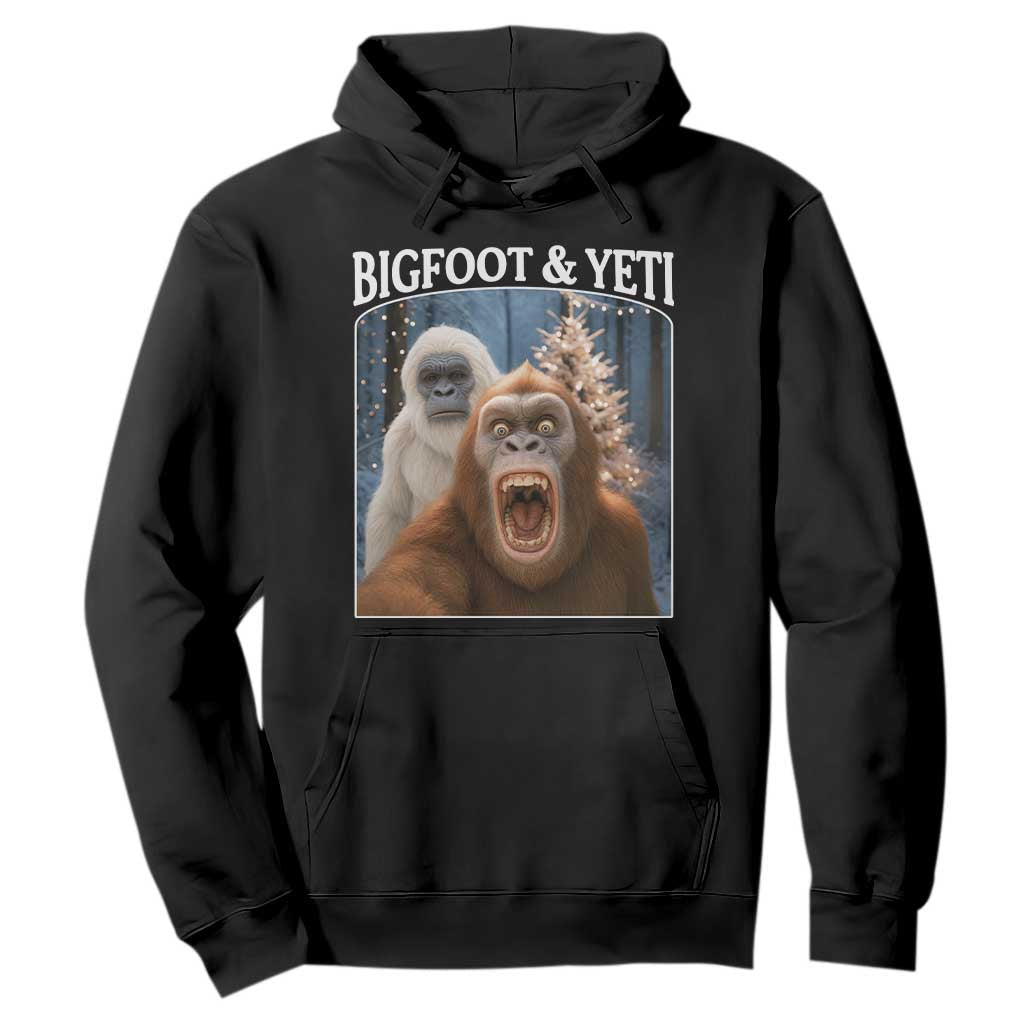 Funny Bigfoot Selfie Hoodie Sasquatch Yeti Christmas TS14 Black Print Your Wear
