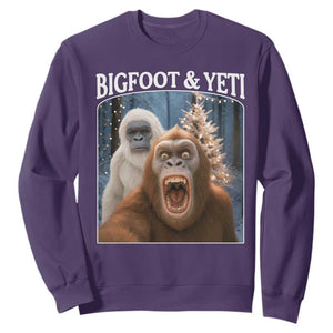 Funny Bigfoot Selfie Sweatshirt Sasquatch Yeti Christmas TS14 Purple Print Your Wear