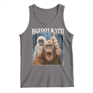 Funny Bigfoot Selfie Tank Top Sasquatch Yeti Christmas TS14 Deep Heather Print Your Wear