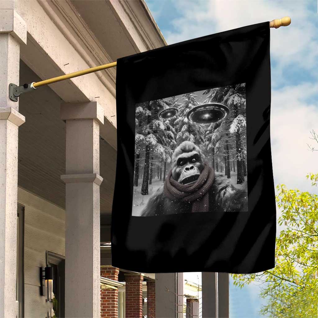 Funny Bigfoot Selfie Garden Flag Sasquatch Alien UFO Christmas TS14 Print Your Wear