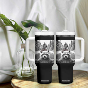 Funny Racoon With Bigfoot Selfie Christmas Tumbler With Handle TS14 Print Your Wear