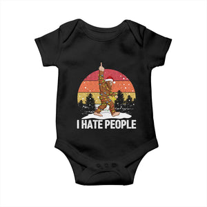 Funny Bigfoot Christmas Baby Onesie I Hate People TS14 Black Print Your Wear