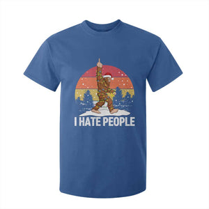 Funny Bigfoot Christmas T Shirt For Kid I Hate People TS14 Royal Blue Print Your Wear