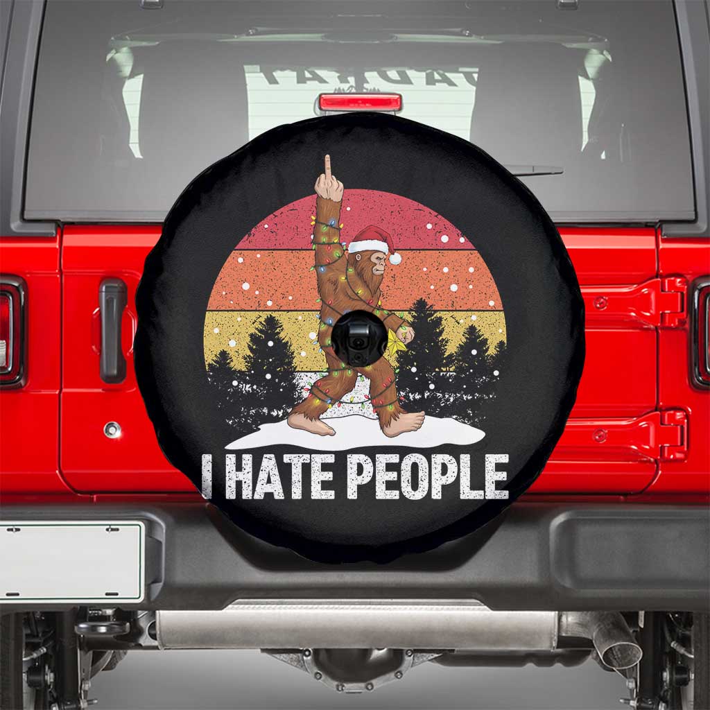 Funny Bigfoot Christmas Spare Tire Cover I Hate People TS14 Black Print Your Wear