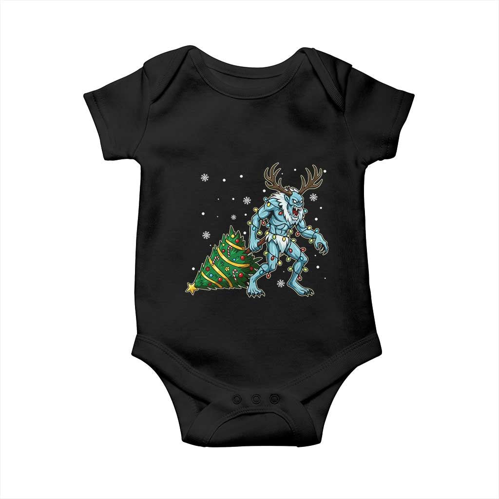 Wendigo Monster Baby Onesie Cryptid Mythical Christmas TS14 Black Print Your Wear