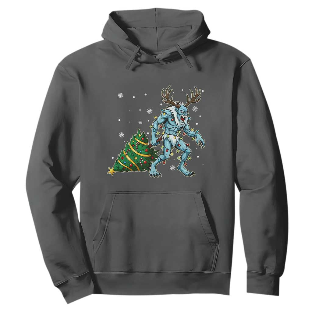 Wendigo Monster Hoodie Cryptid Mythical Christmas TS14 Dark Heather Print Your Wear
