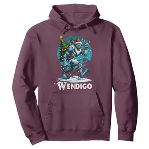 Funny Wendigo Monster Christmas Hoodie Rock On Hand Meme Xmas TS14 Maroon Print Your Wear
