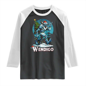 Funny Wendigo Monster Christmas Raglan Shirt Rock On Hand Meme Xmas TS14 Black White Print Your Wear