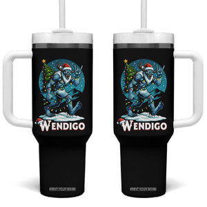 Funny Wendigo Monster Christmas Tumbler With Handle Rock On Hand Meme Xmas TS14 One Size: 40 oz Black Print Your Wear