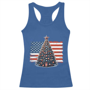 Patriotic American Flag Christmas Racerback Tank Top TS14 Royal Blue Print Your Wear