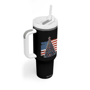 Patriotic American Flag Christmas Tumbler With Handle TS14 Print Your Wear