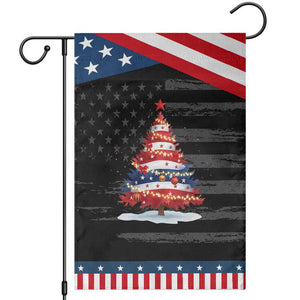 Christmas Tree American Flag Patriotic Garden Flag TS14 Distressed Black Blue Print Your Wear