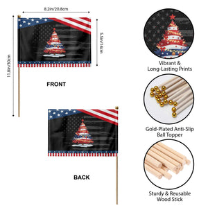 Christmas Tree American Flag Patriotic Handheld Flag TS14 Print Your Wear