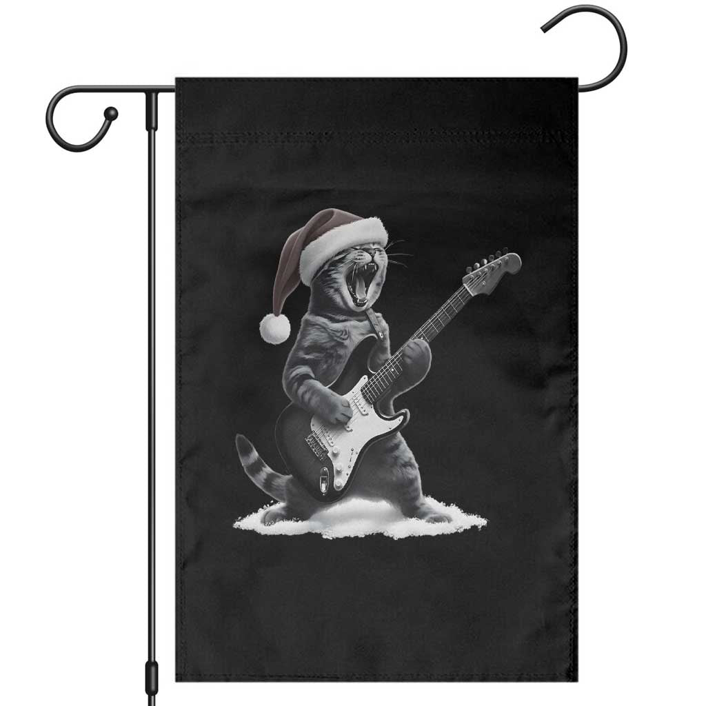 Funny Cat Guitar Garden Flag Rock and Roll Christmas TS14 Black Print Your Wear