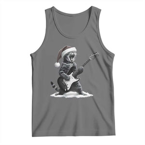 Funny Cat Guitar Tank Top Rock and Roll Christmas TS14 Black Heather Print Your Wear
