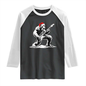 Funny Bigfoot Guitar Raglan Shirt Rock and Roll Christmas TS14 Black White Print Your Wear