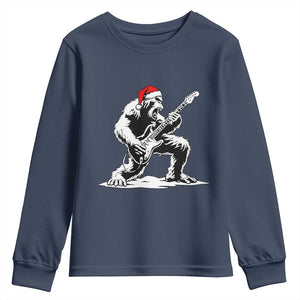 Funny Bigfoot Guitar Youth Sweatshirt Rock and Roll Christmas TS14 Navy Print Your Wear