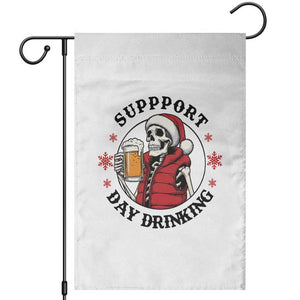 Funny Skeleton Beer Christmas Garden Flag Support Day Drinking TS14 White Print Your Wear