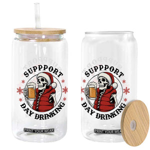 Funny Skeleton Beer Christmas Glass Can Support Day Drinking TS14 Print Your Wear