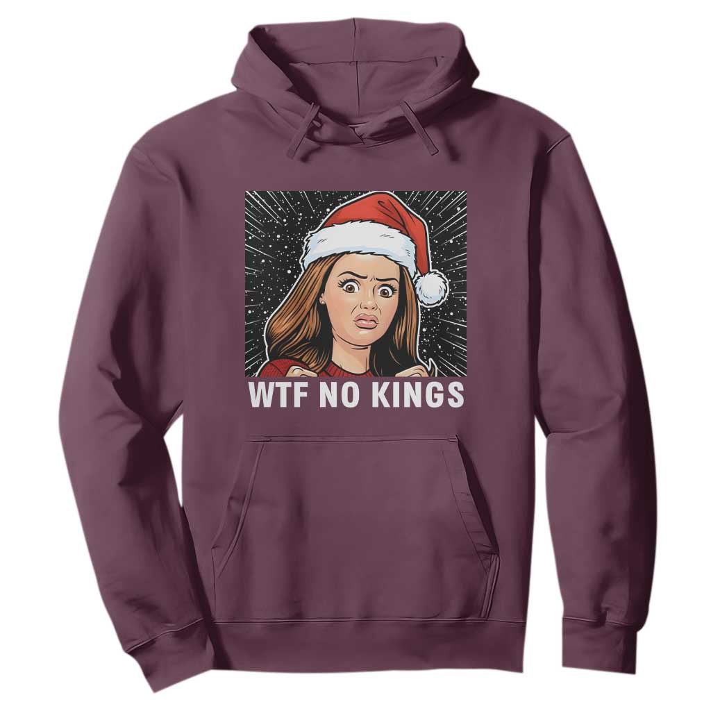 No Kings Hoodie Funny Doll Face Meme Christmas TS14 Maroon Print Your Wear