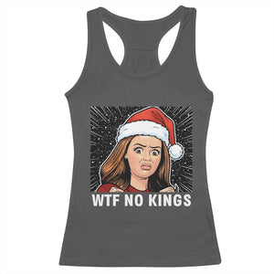 No Kings Racerback Tank Top Funny Doll Face Meme Christmas TS14 Dark Heather Print Your Wear