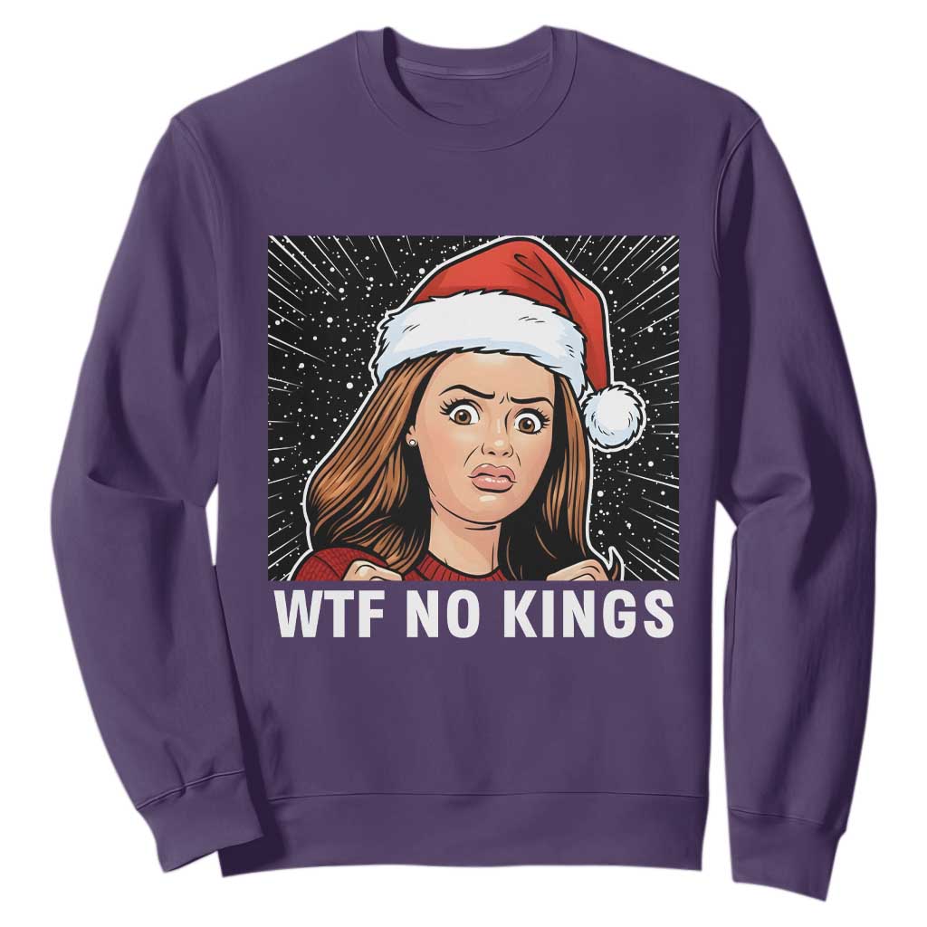 No Kings Sweatshirt Funny Doll Face Meme Christmas TS14 Purple Print Your Wear