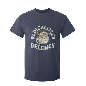 Funny Santa Camo Christmas T Shirt For Kid Radicalized By Basic Decency TS14 Navy Print Your Wear