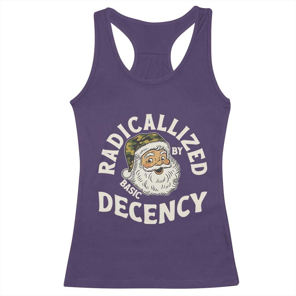 Funny Santa Camo Christmas Racerback Tank Top Radicalized By Basic Decency TS14 Purple Print Your Wear