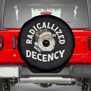 Funny Santa Camo Christmas Spare Tire Cover Radicalized By Basic Decency TS14 Black Print Your Wear