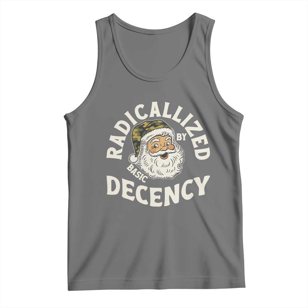 Funny Santa Camo Christmas Tank Top Radicalized By Basic Decency TS14 Black Heather Print Your Wear
