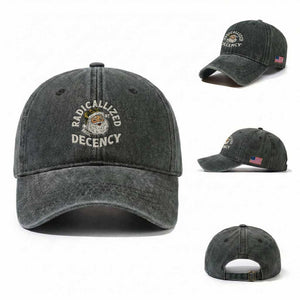 Funny Santa Camo Christmas Washed Cotton Baseball Cap Radicalized By Basic Decency TS14 Washed Cap Universal Fit Dark Green Print Your Wear