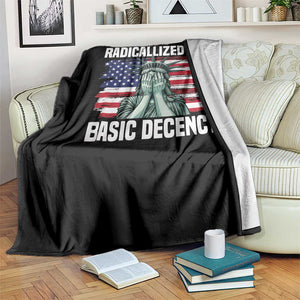Statue of Liberty Patriotic Throw Blanket Radicalized By Basic Decency TS14 Print Your Wear