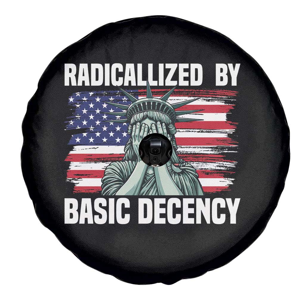Statue of Liberty Patriotic Spare Tire Cover Radicalized By Basic Decency TS14 Print Your Wear