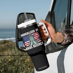 Statue of Liberty Patriotic Tumbler With Handle Radicalized By Basic Decency TS14 Print Your Wear