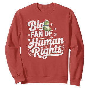 Resist Frog Christmas Sweatshirt Big Fan Of Human Rights Political Meme TS14 Red Print Your Wear